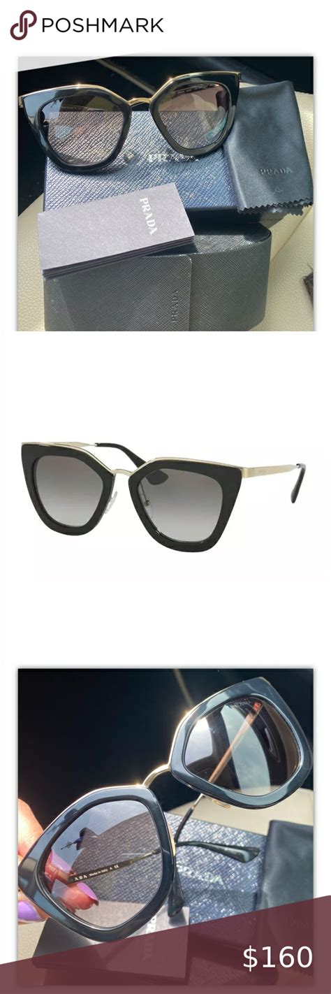 prada pr 53ss 52 1ab0a7 black|Prada Grey Gradient Cat Eye Ladies Sunglasses PR .